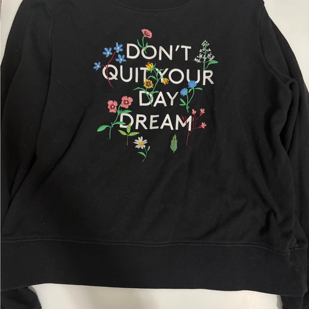 Banana Republic Black Sweatshirt with Pink Floral Detail